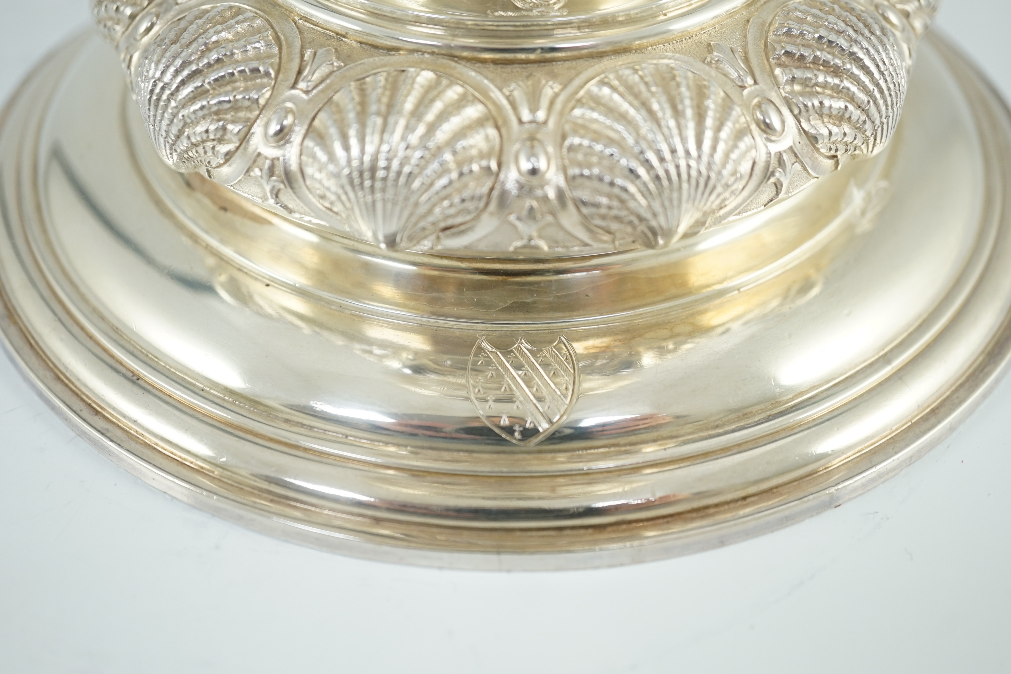 A good Edwardian silver tall chalice cup and cover, by Garrard & Co (Sebastian Garrard)